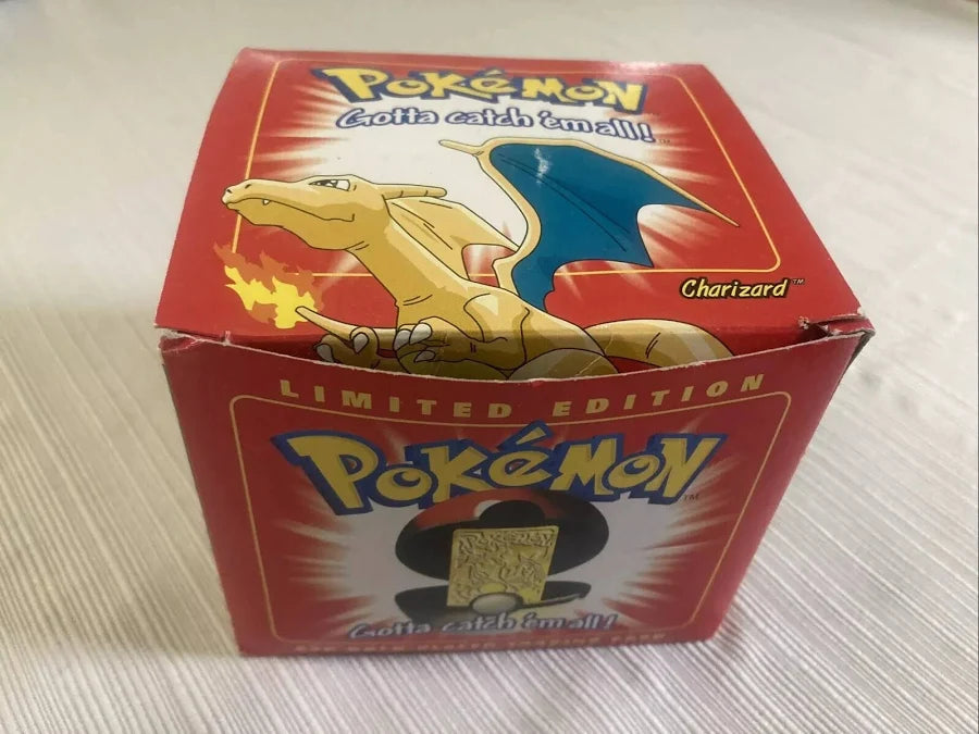 Vintage 1999 Burger King Charizard Pokemon 23k Gold Plated Card Sealed