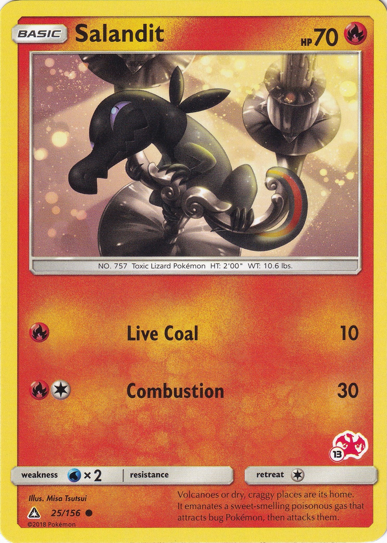 Salandit - 25/156 (#13 Charizard Stamped)