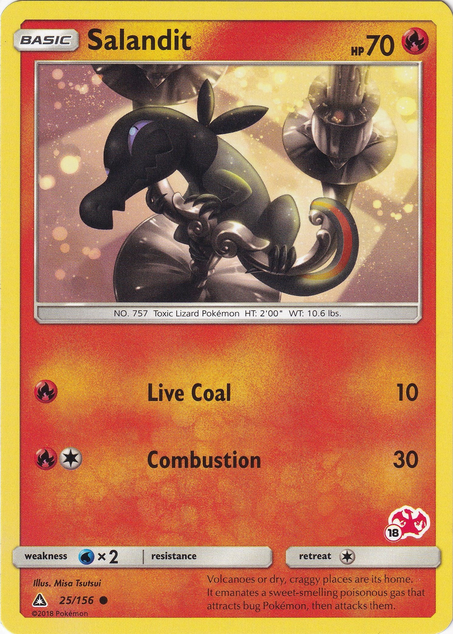 Salandit - 25/156 (#18 Charizard Stamped)