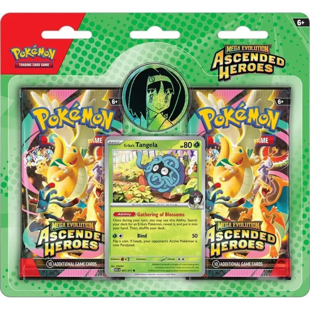 POKEMON - MEGA EVOLUTION - ASCENDED HEROES 2 PACK BLISTER - ERIKA'S TANGELA