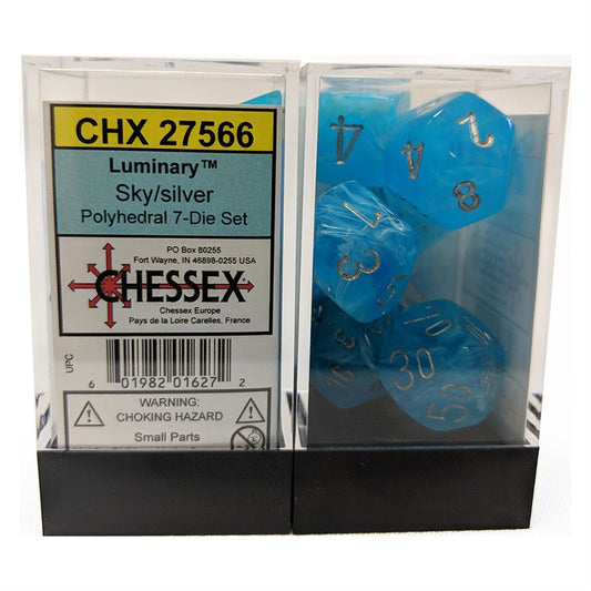Dice: 7 pc: Luminary: Sky / Silver