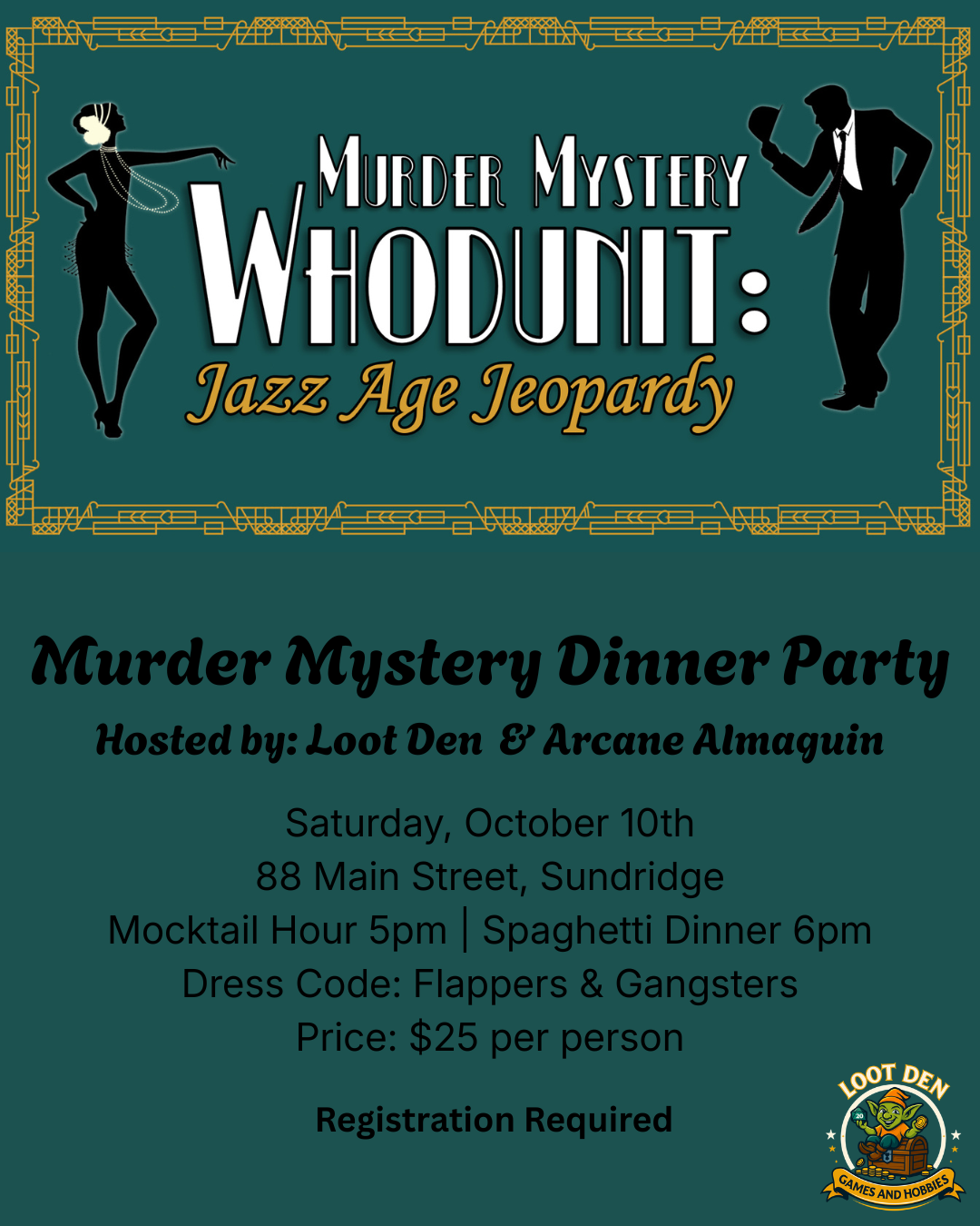 Jazz Age Jeopardy Murder Mystery Dinner Party
